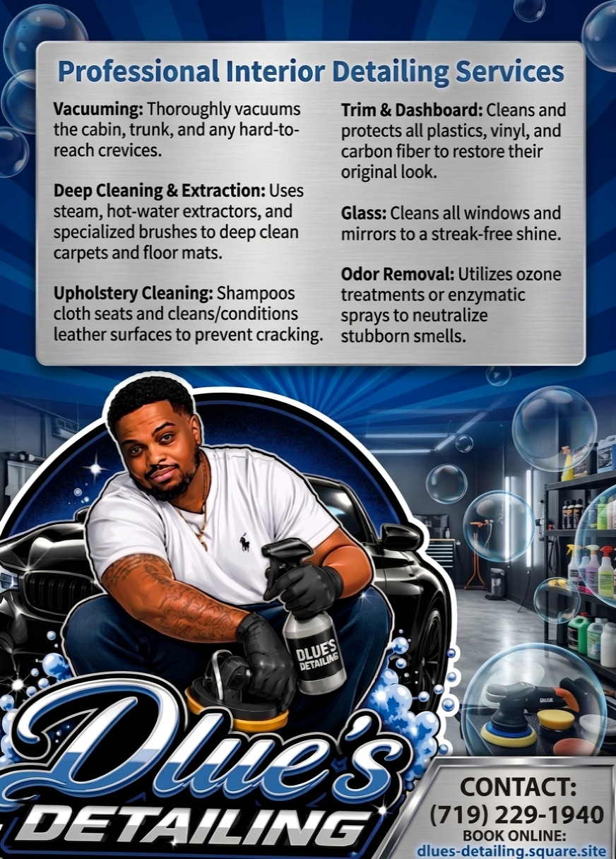 Dlue's Detailing services flyer